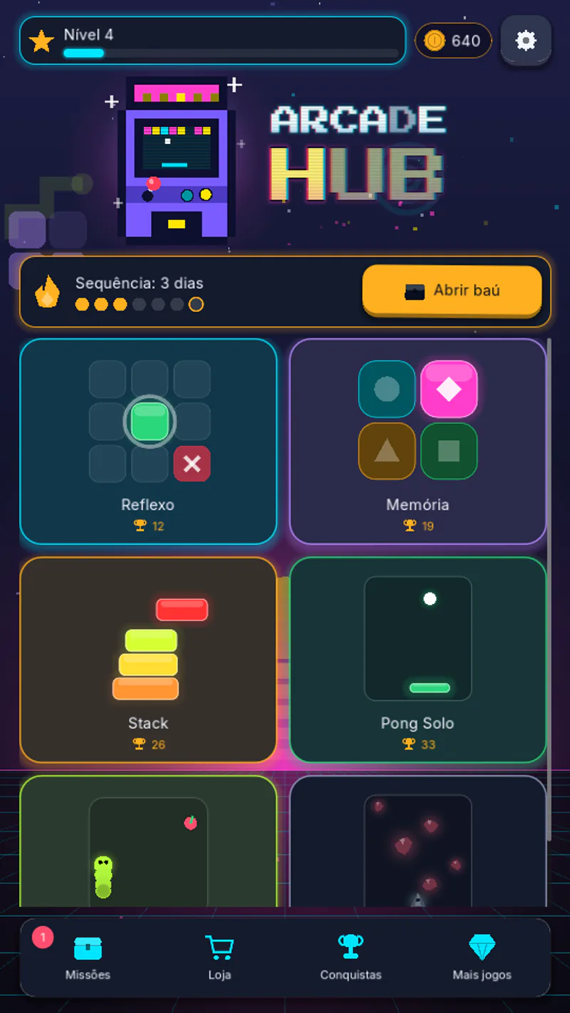 Arcade Hub title screen