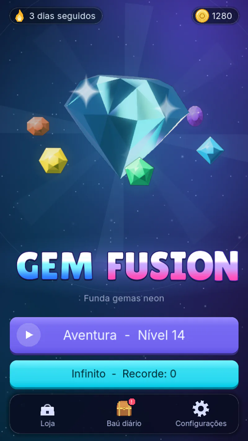 Gem Fusion title screen