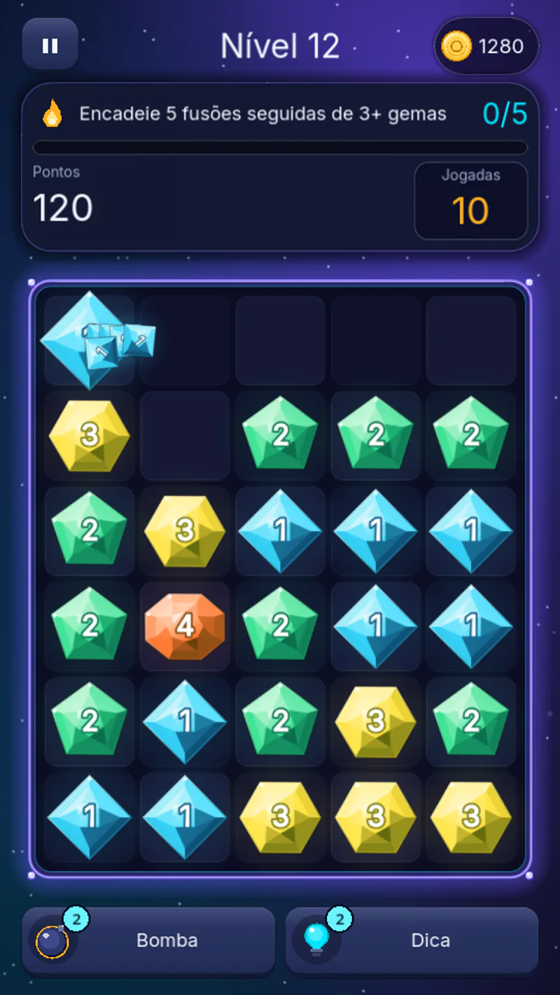 Gem Fusion gameplay in progress