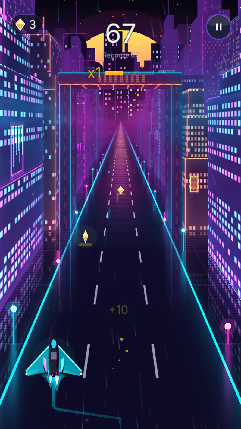 Neon Dash gameplay in progress