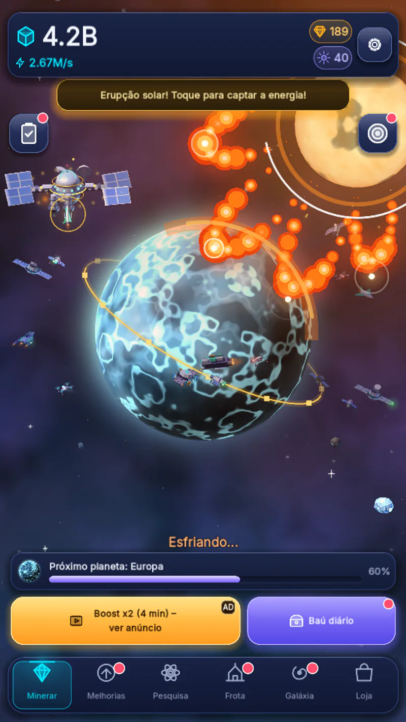 Cosmos Miner gameplay in progress